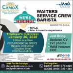 Special Recruitment Activity for Waiters, Service Crew and Barista bound to Kingdom of Saudi Arabia